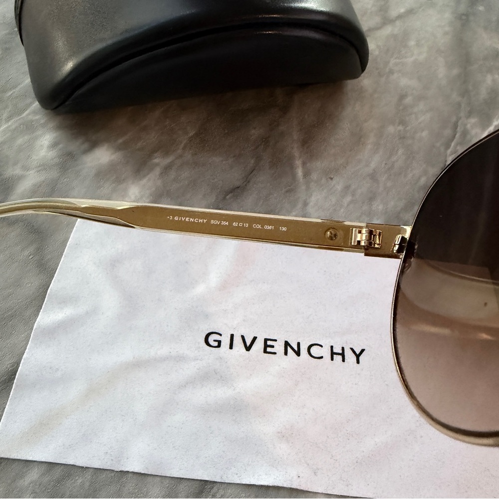 Authentic Givenchy Gold White Frame Sunglasses wi… - image 4
